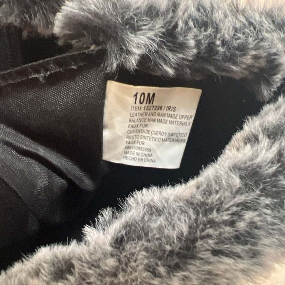 Khombu Women's Faux Fur Trimmed Black Suede Ankle Boots - Size 8.5 - Picture 6 of 12